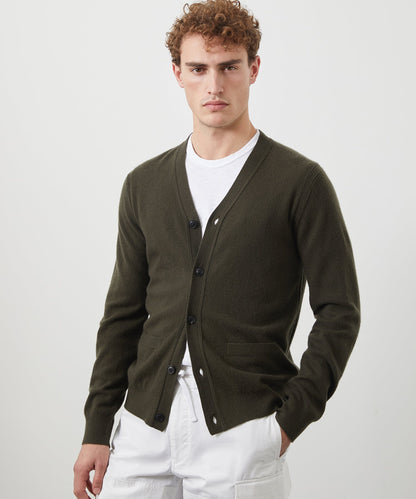 Cashmere Cardigan in Snyder Olive